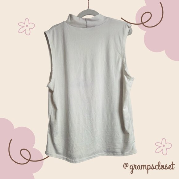 White Turtle-neck Tank Size L - Picture 2 of 4